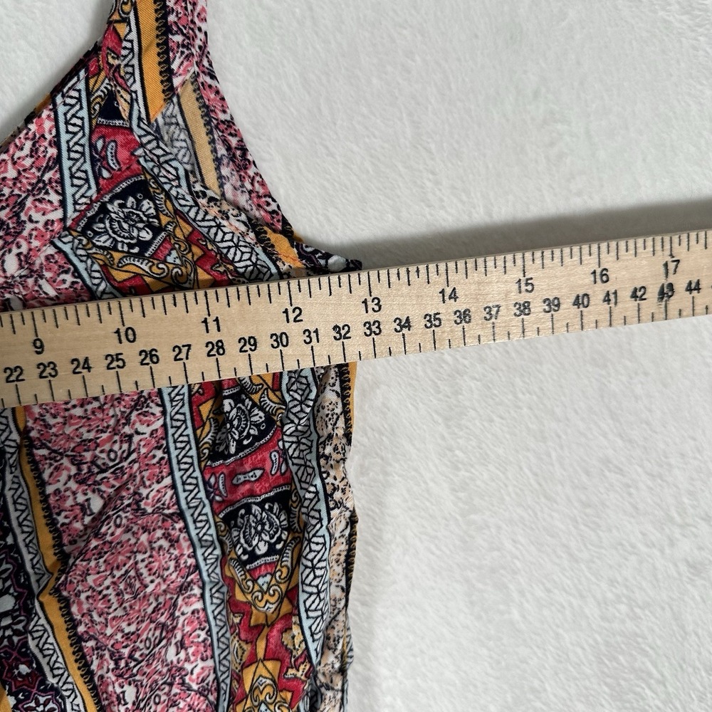 Pink Rose Vintage Jumpsuit Small S Boho Medallion Stripe Rayon Festival Wide Leg - Picture 7 of 11